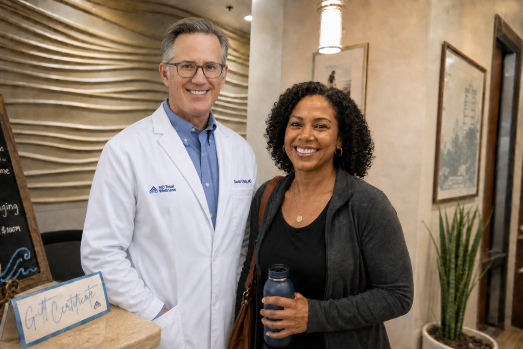 Dr. Oliak with a patient