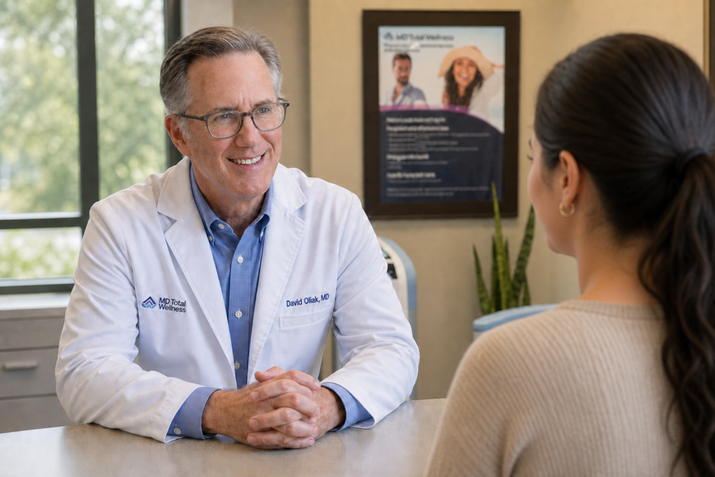 David Oliak with a patient